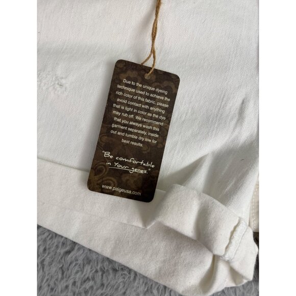 Paige Womens Cream Denim Shorts Size 28 NWT 98% Cotton 2% Spandex Premium Qualit - Picture 3 of 12